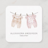 Niedliche Bohemische Kinderkleidung Wasserfarbe Ki Quadratische Visitenkarte (Vorderseite)