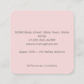 Niedliche Bohemische Kinderkleidung Wasserfarbe Ki Quadratische Visitenkarte (Rückseite)