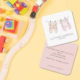 Niedliche Bohemische Kinderkleidung Wasserfarbe Ki Quadratische Visitenkarte