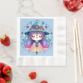 Niedliche Bohemische Königin mit blauem Hintergrun Serviette (Beispiel)