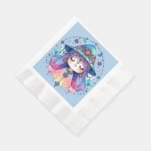 Niedliche Bohemische Königin mit blauem Hintergrun Serviette (Ecke)