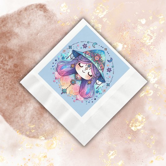 Niedliche Bohemische Königin mit blauem Hintergrun Serviette