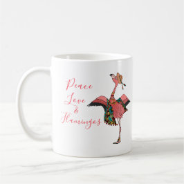 Niedliche Bohemische Peace Liebe & Flamingo Kaffee Kaffeetasse