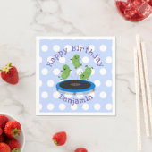 Niedliche Bohnen Springen Trampolin Cartoon Abbild Serviette (Beispiel)
