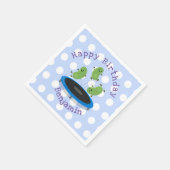 Niedliche Bohnen Springen Trampolin Cartoon Abbild Serviette (Ecke)