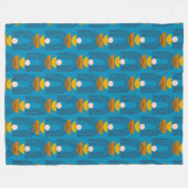 Niedliche Boho-Arkadenformen in Blau und Gelb Fleecedecke (Vorderseite (Horizontal))