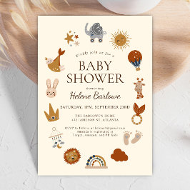 Niedliche Boho Babydusche Einladung