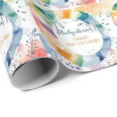 Niedliche BOHO Babydusche Geschenkpapier (Rolleneckpunkt)