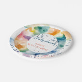 Niedliche BOHO Babydusche Pappteller (Schrägansicht)