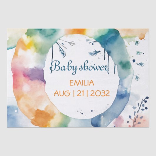 Niedliche BOHO Babydusche Seidenpapier (Vorderseite)