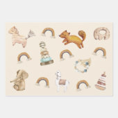 Niedliche Boho Babyduschenwaschpapier-Blätter Geschenkpapier Set (Vorderseite)