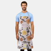 Niedliche Boho-Blume Herbst-botanisches Design Schürze (Getragen)