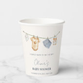 Niedliche Boho Clothesline Babydusche Pappbecher (Rückseite)