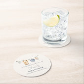 Niedliche Boho Clothesline Babydusche Runder Pappuntersetzer (Vor Ort)