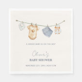 Niedliche Boho Clothesline Babydusche Serviette (Vorderseite)