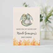 Niedliche Boho Dragon Egg Babydusche Danke Karte (Stehend Vorderseite)