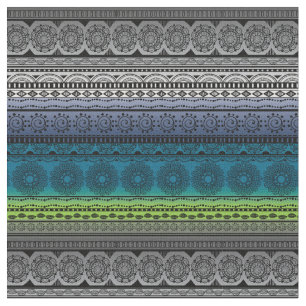 Niedliche Boho Druck-Gewebe-blaues Grün-Steigung Stoff