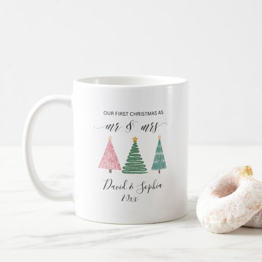 niedliche boho erste Weihnachtsfeier zusammen Tass Kaffeetasse (Mit Donut)