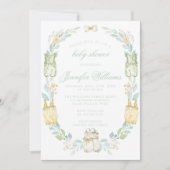 Niedliche Boho eucalyptus-Kindermädchen Dusche Einladung (Vorderseite)