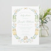 Niedliche Boho eucalyptus-Kindermädchen Dusche Einladung (Stehend Vorderseite)