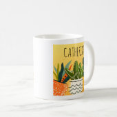 Niedliche Boho gepotted Pflanze Personalisierte Pf Kaffeetasse (VorderseiteRechts)