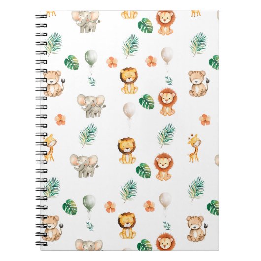 Niedliche Boho Jungle-Tiere Notizblock (Vorderseite)