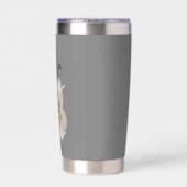 Niedliche Boho Line Art Blume und Schmetterlinge G Thermobecher (Rückseite)