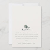 Niedliche Boho Minimal Bird Foto Geburtserklärung Dankeskarte (Rückseite)