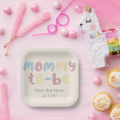 Niedliche Boho Mommy als Babydusche Pappteller (Party)