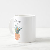 Niedliche Boho Personalisierte gepunktete Pflanze Kaffeetasse (Vorderseite Links)
