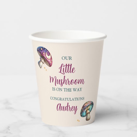 Niedliche Boho Pilze Baby Dusche Papiertasse Pappbecher (Vorderseite)
