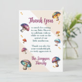 Niedliche Boho Pilze Babydusche Einladung (Stehend Vorderseite)