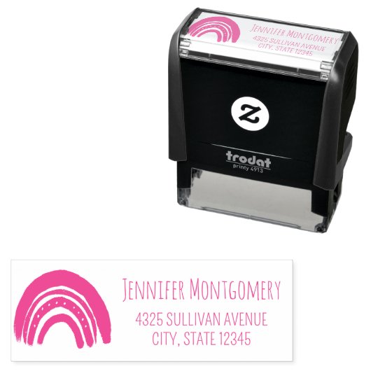 Niedliche Boho Rainbow-Adresse Permastempel (Beispiel)