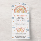 Niedliche Boho Rainbow Baby Dusche All In One Einladung (Innen Boden)