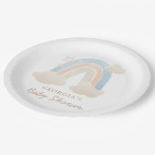 Niedliche Boho Rainbow Baby Dusche Pappteller (Schrägansicht)