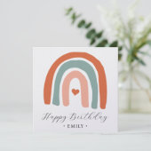 Niedliche Boho Rainbow Birthday Card (Stehend Vorderseite)