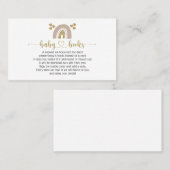Niedliche Boho Rainbow Book Request Baby Showkarte Visitenkarte (Vorne/Hinten)