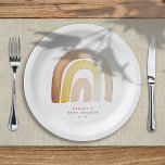 Niedliche Boho Rainbow Gender Neutral Baby Shower Pappteller<br><div class="desc">Diese Babyduschpapiertafel bietet eine neutrale Aquarellbilder mit moderner Typografie. Dies ist das perfekte Design für eine genussneutrale Babydusche und Koordinaten mit unserer "Niedlichen Boho Rainbow" Baby Shower Kollektion!</div>