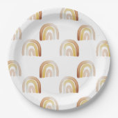 Niedliche Boho Rainbow Gender Neutral Baby Shower Pappteller (Vorderseite)