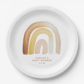 Niedliche Boho Rainbow Gender Neutral Baby Shower Pappteller (Vorderseite)