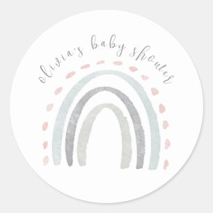 Niedliche Boho Rainbow Girl Baby Dusche Runder Aufkleber