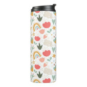 Niedliche Boho Rainbows, Herz und Blume Thermosbecher (Nach links gedreht)