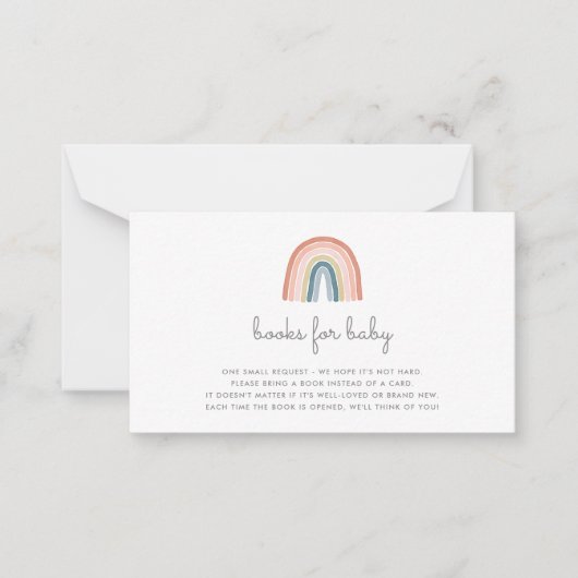 Niedliche Boho Regenbogenbücher für Baby Shower Co Mitteilungskarte (Vorderseite)