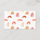 niedliche Boho Regenbogenwolken-Windelpreisliste Begleitkarte (Rückseite)