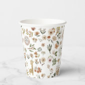 Niedliche Boho Safari Anamials Baby Showpaper Cups Pappbecher (Rückseite)