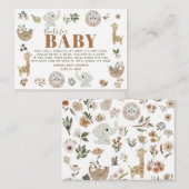 Niedliche Boho Safari Anamials Bücher für Baby Begleitkarte (Vorne/Hinten)