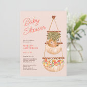 Niedliche Boho-Teddybär geschlechtsneutrale Babydu Einladung (Stehend Vorderseite)