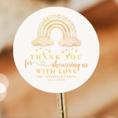 Niedliche Boho Whimsical Rainbow Girl Baby Dusche Runder Aufkleber