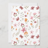 Niedliche boho Wildblumen Schmetterlinge Brautpart Einladung (Rückseite)