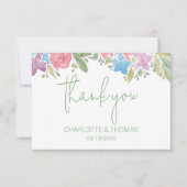 Niedliche Boho Wildblumen Wasserfarben Handgemalt Dankeskarte (Vorderseite)
